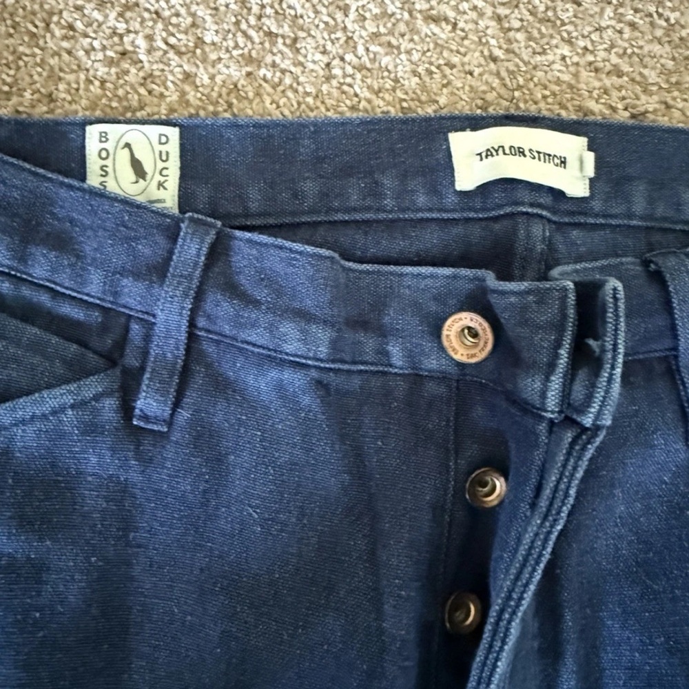 Taylor Stitch Navy Blue Men's Pants Boss Duck - Picture 3 of 4